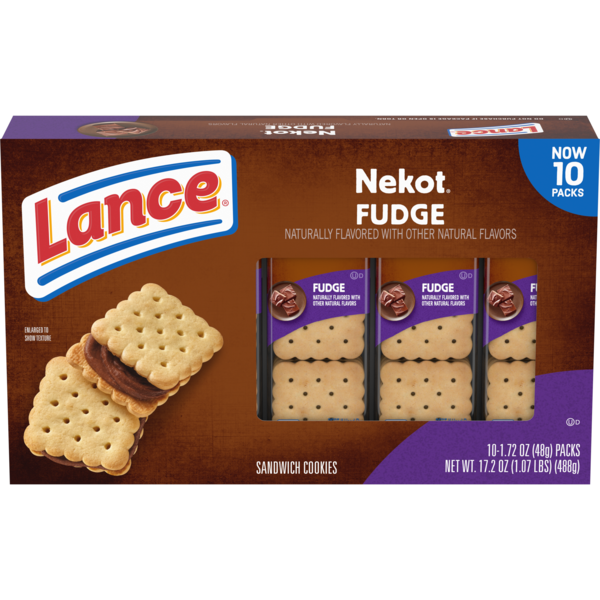 Lance Nekot Fudge Sandwich Cookie Packs - 10 ct