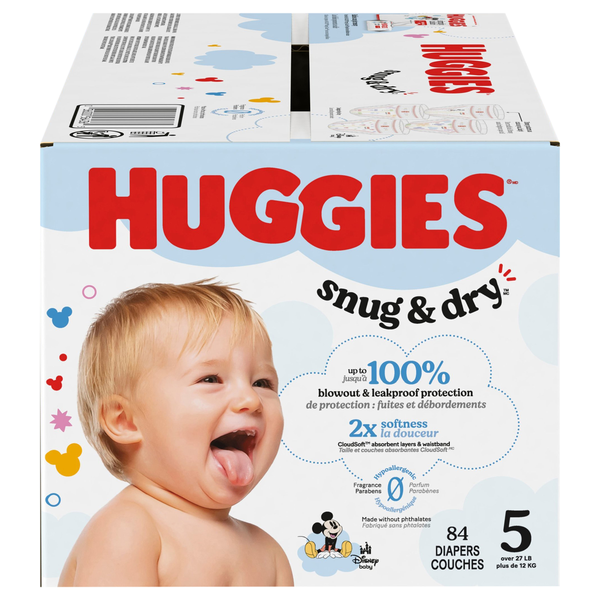 Huggies Snug & Dry Size 5 Baby Diapers 27+ lbs