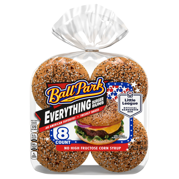 Ball Park Everything Hamburger Buns - 8 ct