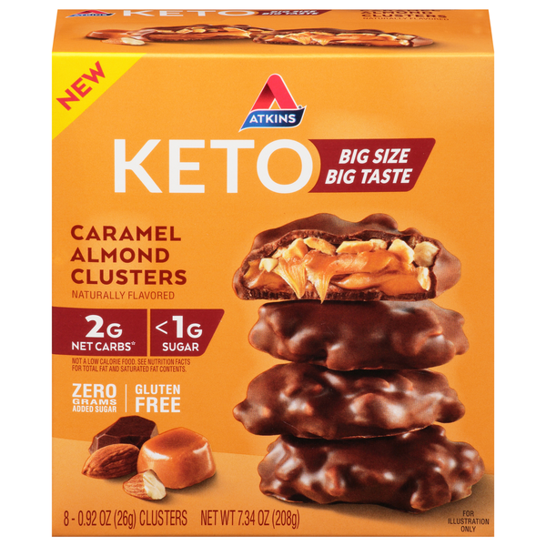 Atkins Keto Caramel Almond Clusters Low Carb - 8 ct