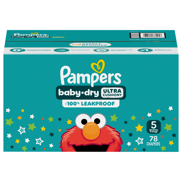 Pampers Baby Dry Size 5 Baby Diapers 27+ lb