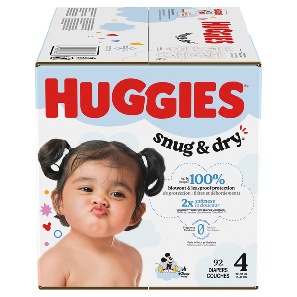 Huggies Snug & Dry Size 4 Baby Diapers 22-37 lbs