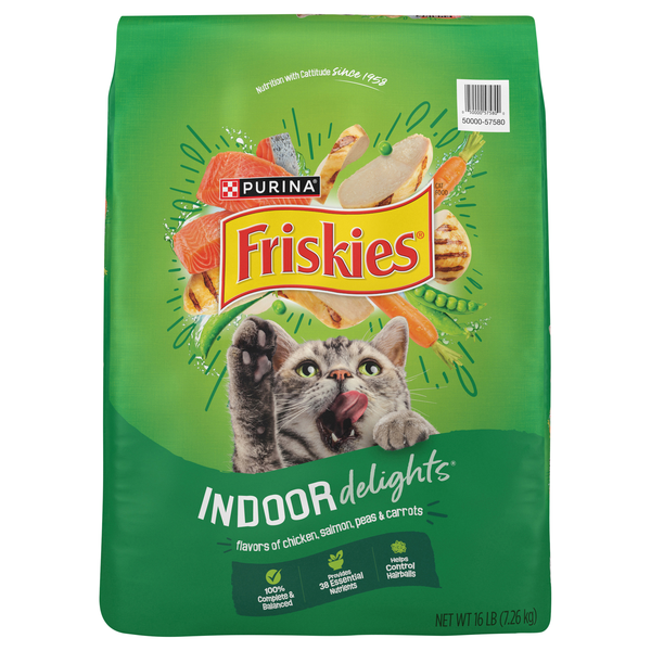 Friskies Indoor Delights Chicken Salmon Cheese & Greens Adult Dry Cat Food