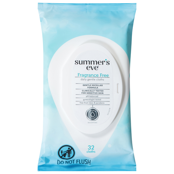 Summer's Eve 5-in-1 Cleansing Cloths Fragrance Free for Sensitive Skin