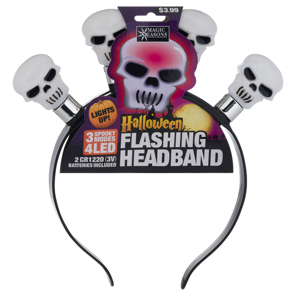 Magic Seasons Halloween Skulls Flashing LED Headband