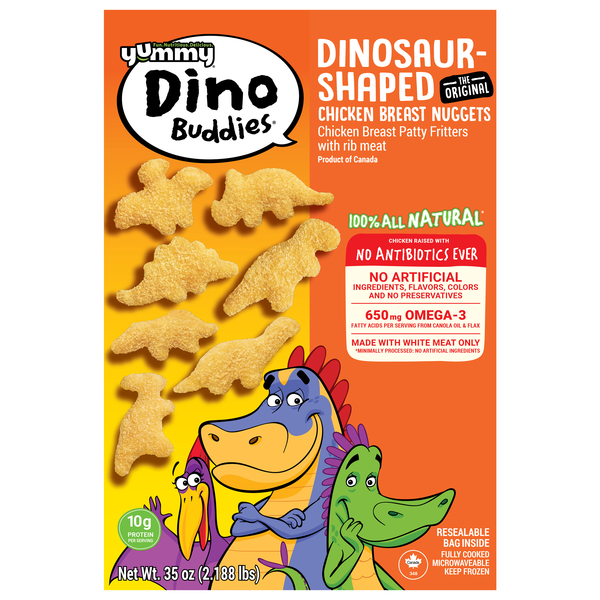 Yummy Dino Buddies Dinosaur Breaded Chicken Breast Nuggets Frozen