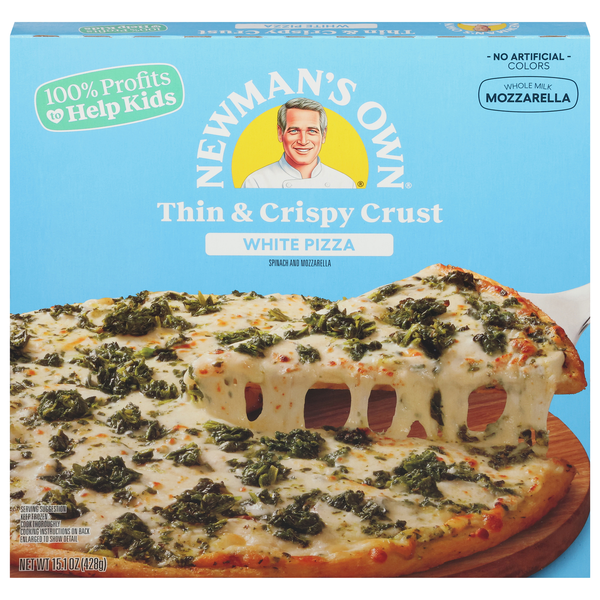 Newman's Own Thin & Crispy Crust White Pizza Frozen with Spinach