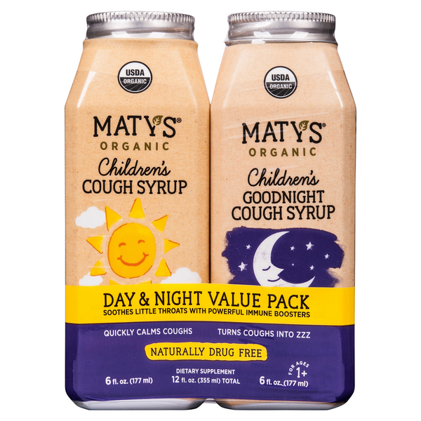 Save on Maty's Organic Children's Cough Syrup Day & Night Value Pack