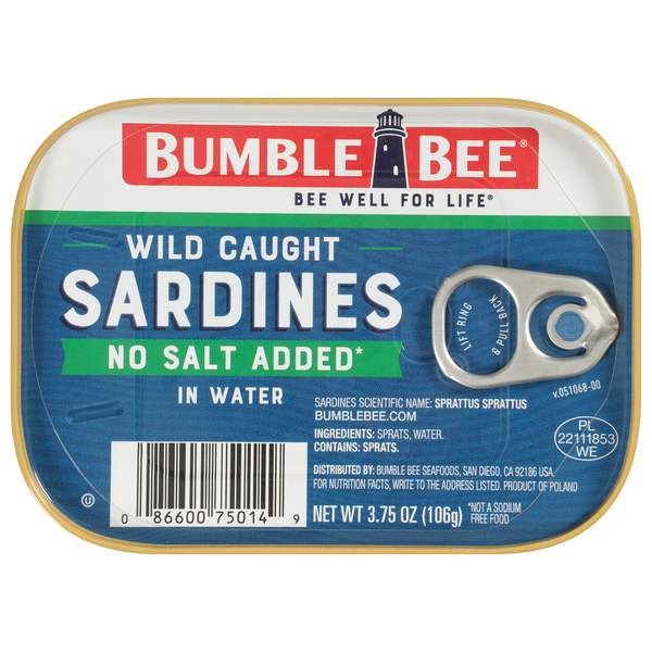 Bumble Bee No Salt Added Sardines in Water