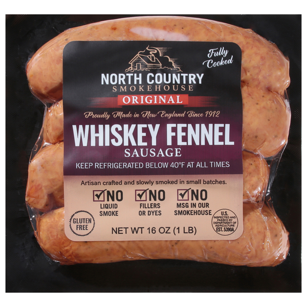 North Country Smokehouse Whiskey Fennel Sausage - 4 ct