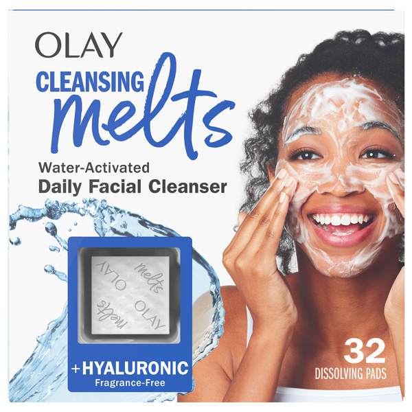 Olay Cleansing Melts + Hyaluronic Face Cleanser Water-Activated Face Wash