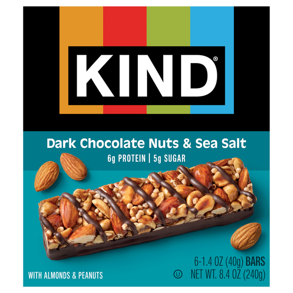KIND Gluten Free Dark Chocolate Nuts & Sea Salt Bars - 6 ct