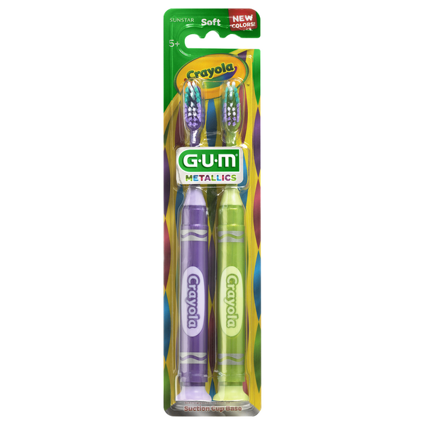 GUM Kids Crayola Metallics Soft Toothbrushes