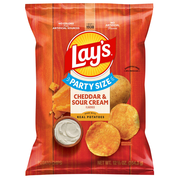 Lay's Cheddar & Sour Cream Potato Chips Party Size