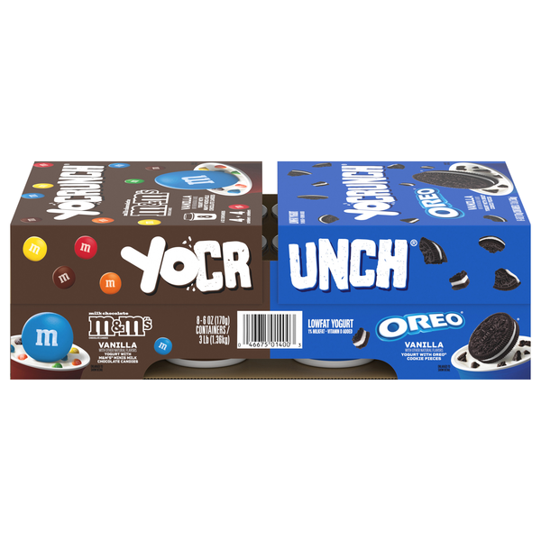 YoCrunch Low Fat M&M's & Oreo Vanilla Yogurt Cup Variety Pack - 8 ct