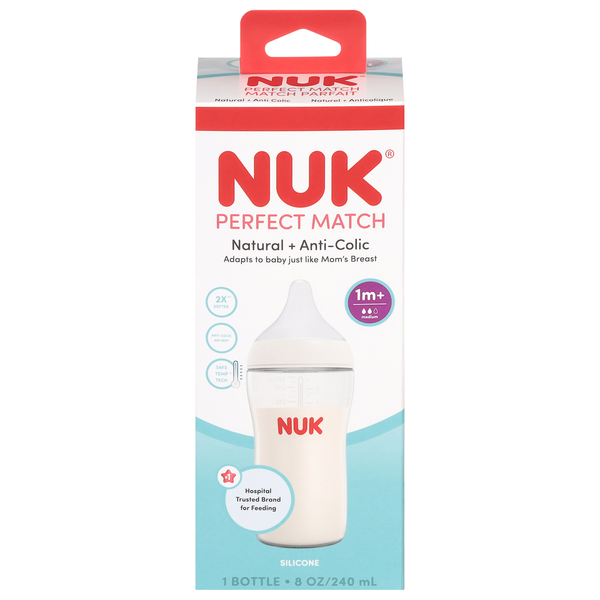 NUK Natural + Anti Colic Baby Bottle 1m+