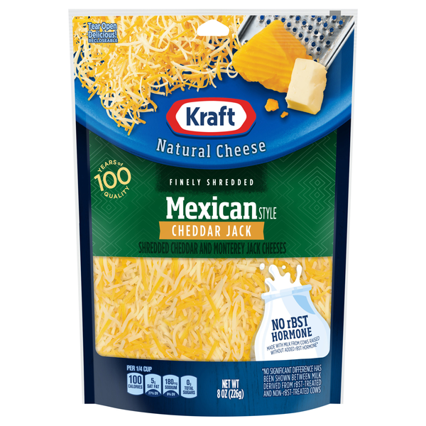 Kraft Finely Shredded Mexican Style Cheddar Jack Cheese