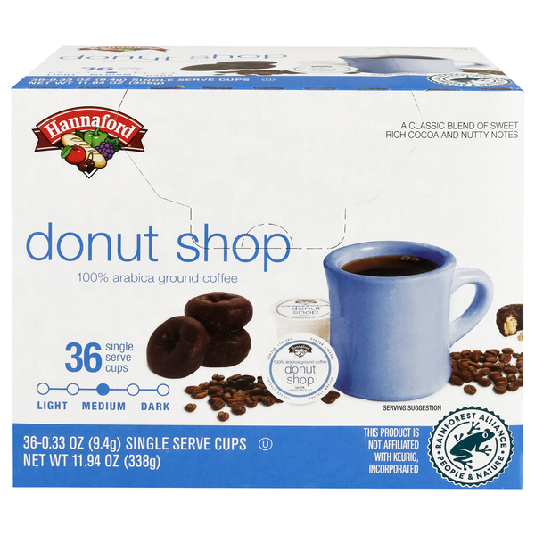 Hannaford Donut Shop Medium Roast Coffee K-Cup Pods