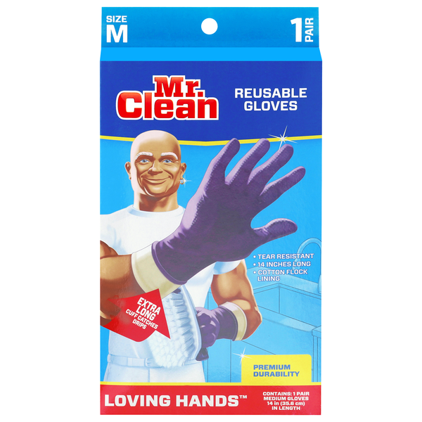 Mr. Clean Loving Hands Premium Gloves Latex Medium