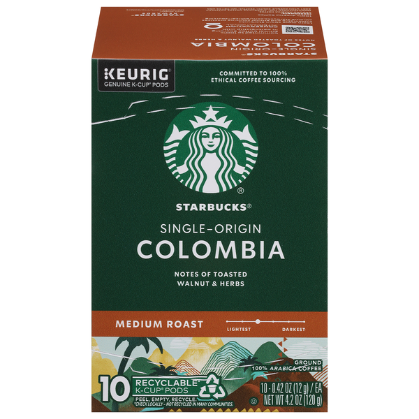 Starbucks Colombia Medium Roast K-Cup Coffee Pods