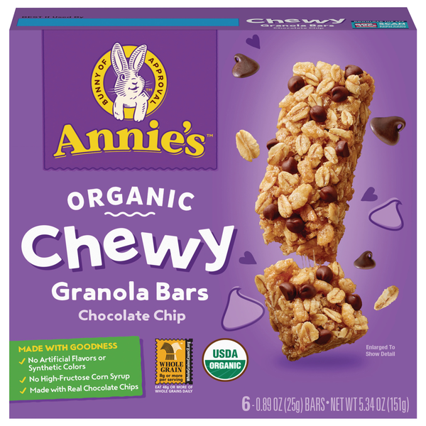 Save on Annie's Homegrown Organic Chewy Chocolate Chip Granola Bar 6