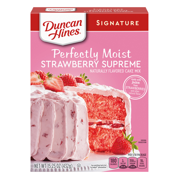 Duncan Hines Signature Perfectly Moist Strawberry Supreme Cake Mix