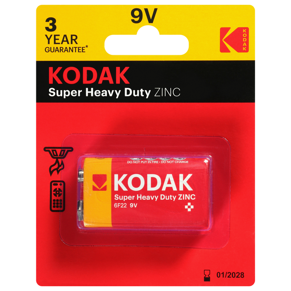 Kodak Super Heavy Duty Zinc Batteries 9V