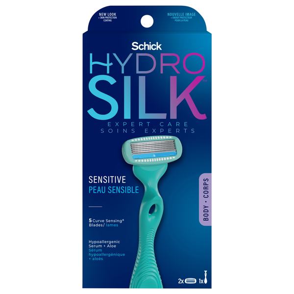 Schick Hydro Silk Sensitive Care Razor 1 Handle + 2 Cartridges