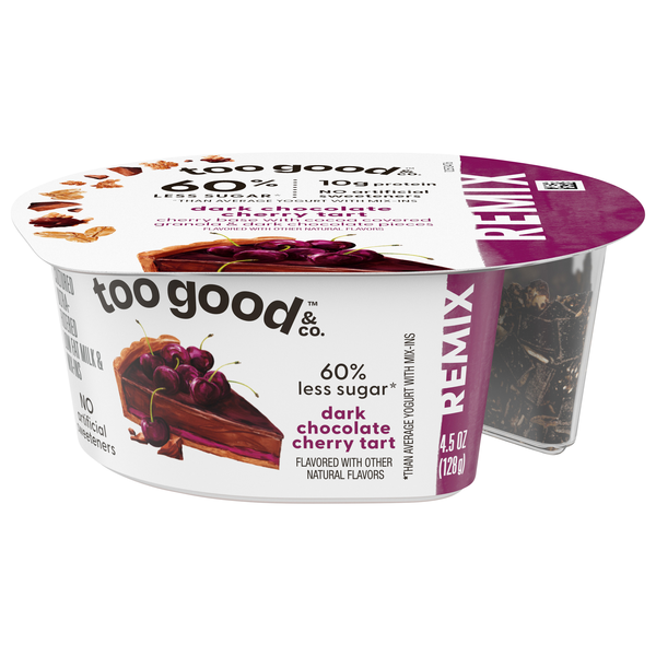 Too Good & Co. REMIX Dark Chocolate Cherry Tart Low Fat Yogurt