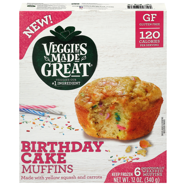 Veggies Made Great Gluten Free Birthday Cake Muffins - 6 ct