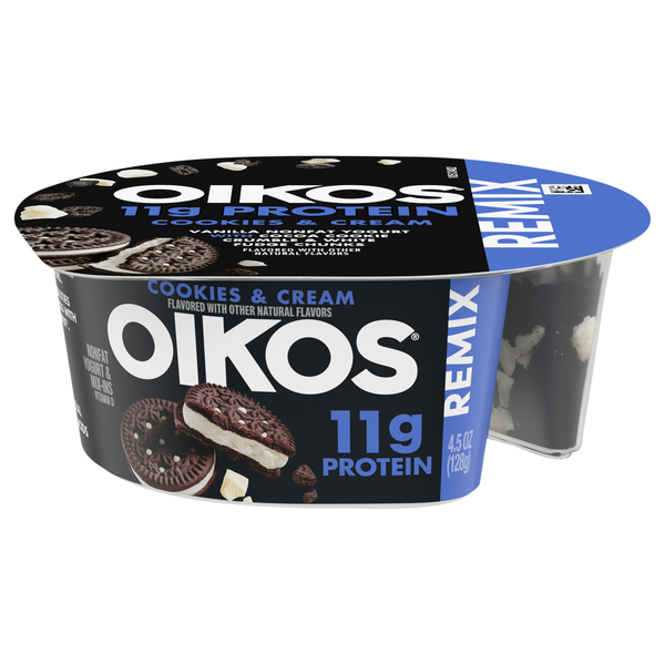 Oikos REMIX Cookies & Cream Non Fat Greek Yogurt Cup