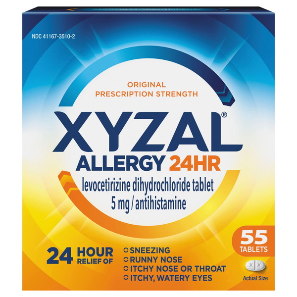 XYZAL Original Prescription Strength 24 Hr Allergy Relief 5 mg Tablets