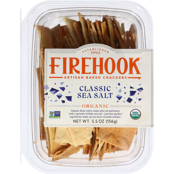Firehook Organic Classic Sea Salt Artisan Baked Crackers