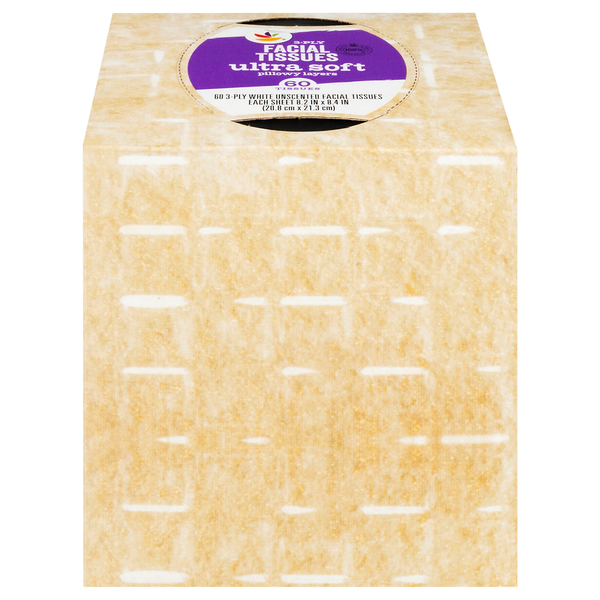 Our Brand Ultra Soft Pillow Layers 3-Ply Facial Tissue Cube Box