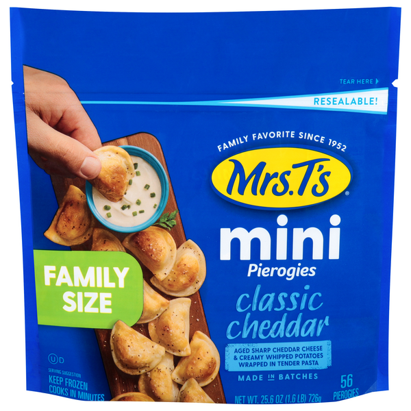 Mrs. T's Mini Classic Cheddar Pierogies Family Size - 56 ct Frozen