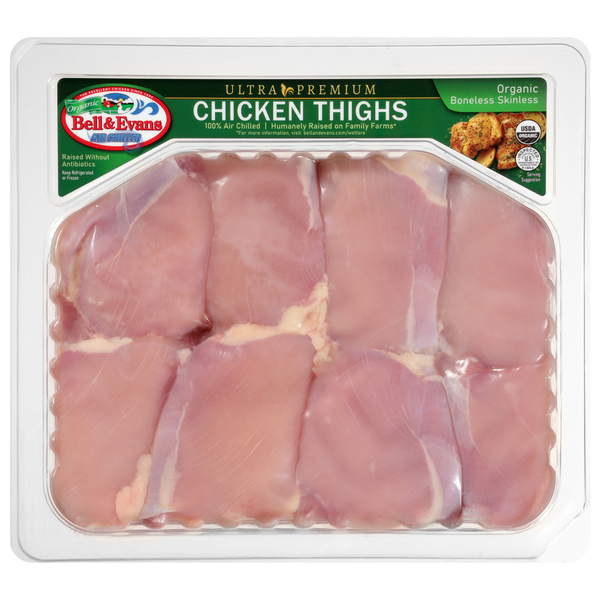 Bell & Evans Organic Free Range Boneless Skinless Chicken Thighs Fresh