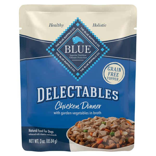 Blue Buffalo Delectables Natural Grain Free Chicken Dinner Dog Food Topper
