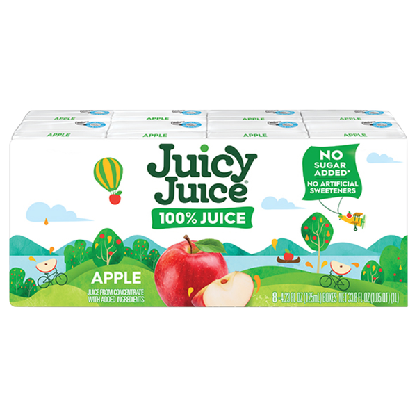 Juicy Juice 100% Apple Juice Boxes No Added Sugar - 8 pk