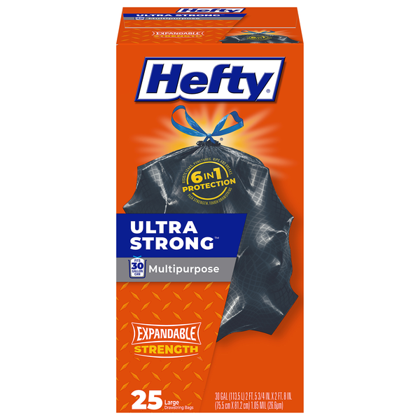 Hefty Ultra Strong Multipurpose Trash Bags Scent Free 30 Gallon