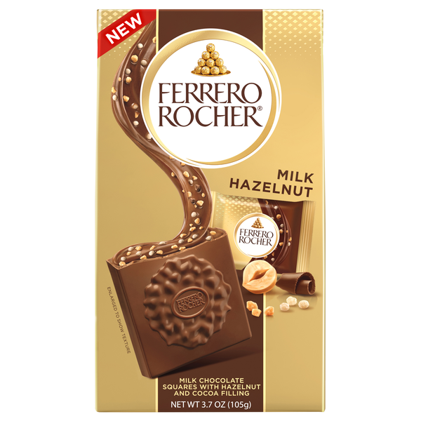 Ferrero Rocher Milk Chocolate Hazelnut Squares Candy