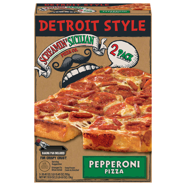 Screamin' Sicilian Detroit Style Pepperoni Pizza Frozen