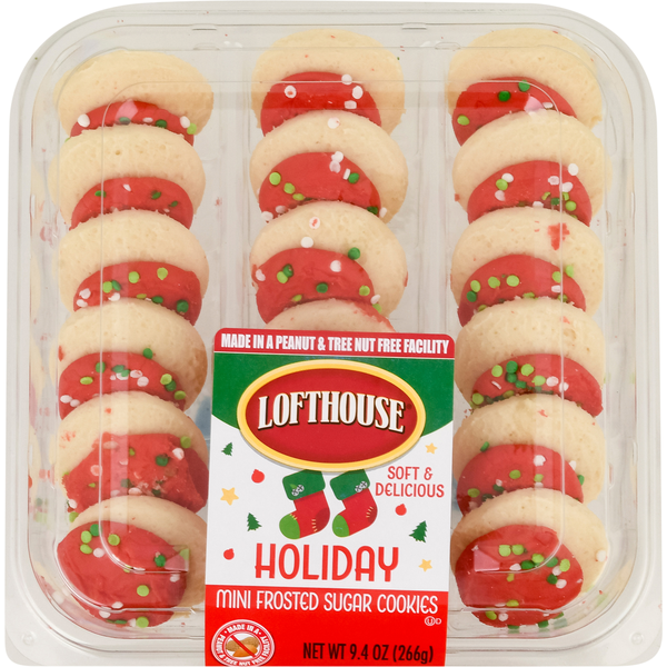 Lofthouse Holiday Mini Frosted Sugar Cookies - 18 ct