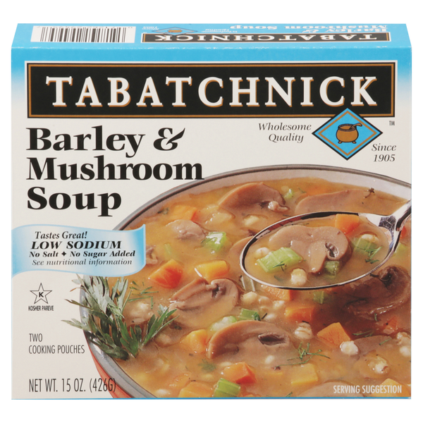 Tabatchnick Kosher Low Sodium Barley & Mushroom Soup - 2 ct Frozen