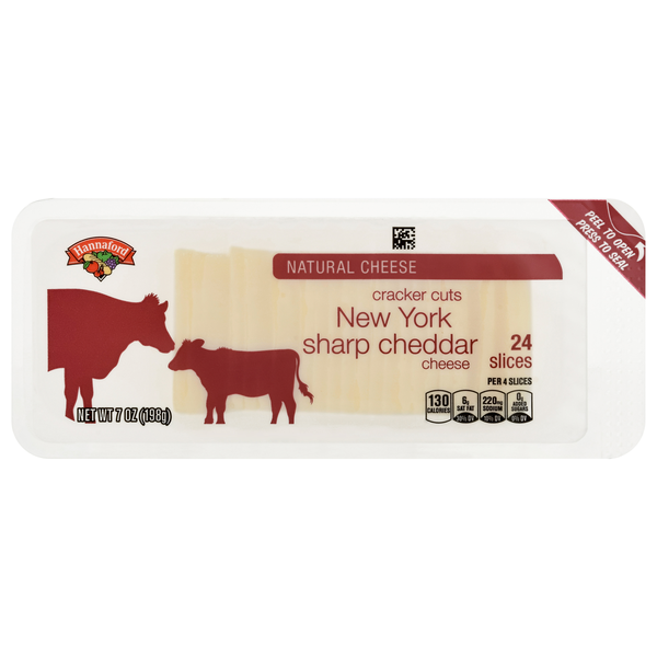 Hannaford Cracker Cuts New York Sharp Cheddar Cheese Slices - 24 ct