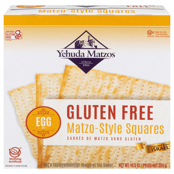 Yehuda Gluten Free Egg Matzo-Style Squares Kosher For Passover