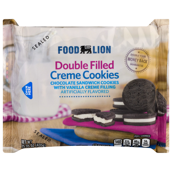 Food Lion Sandwich Creme Cookies Double Filled Chocolate Oz, 43% OFF