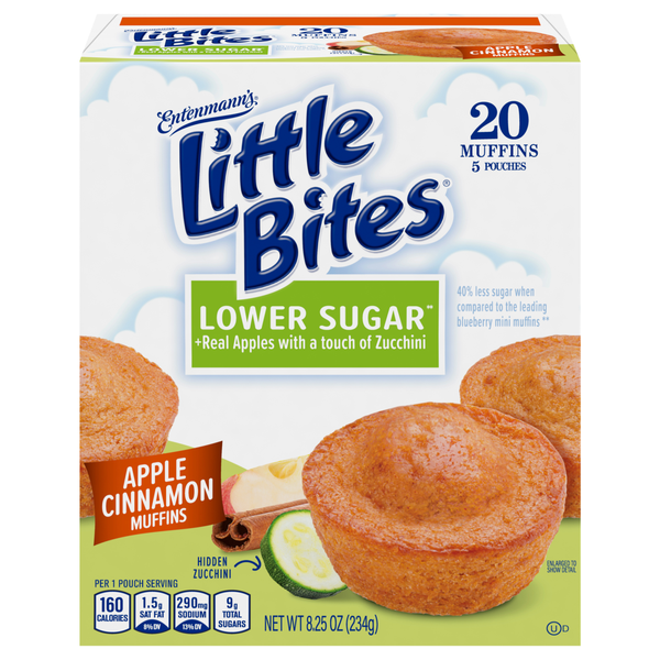 Save on Entenmanns Little Bites Lower Sugar Apple Cinnamon Muffins 20