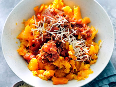 Slower Cooker Spaghetti Squash Bolognese