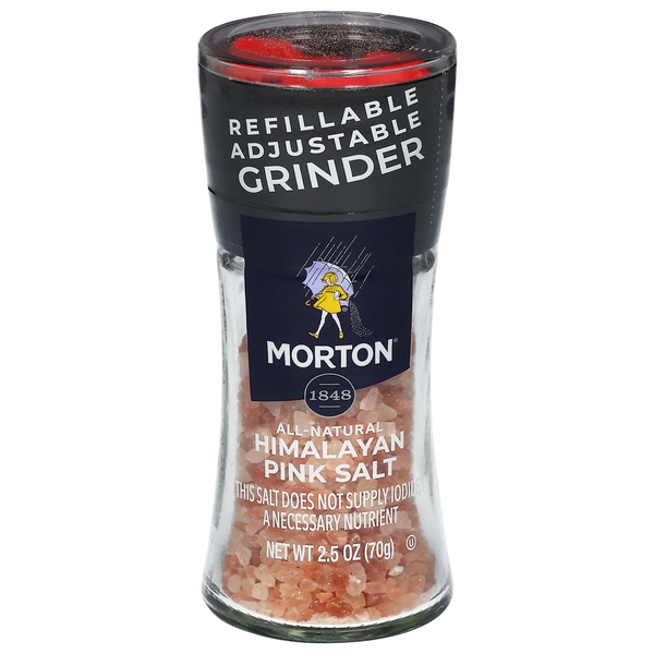 Morton All Natural Himalayan Pink Salt Adjustable Grinder