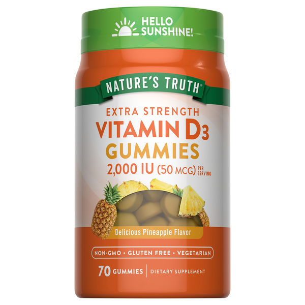 Nature's Truth Vitamin D3 2000 IU 50 mcg Gummies Pineapple Flavor